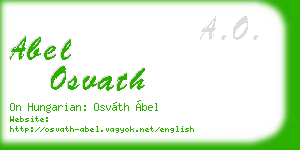 abel osvath business card